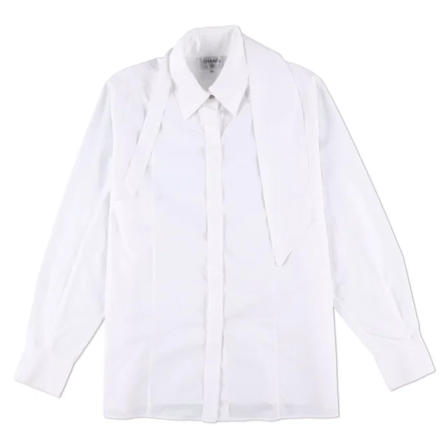 Chanel Cotton Tie-neck Shirt from HEWI