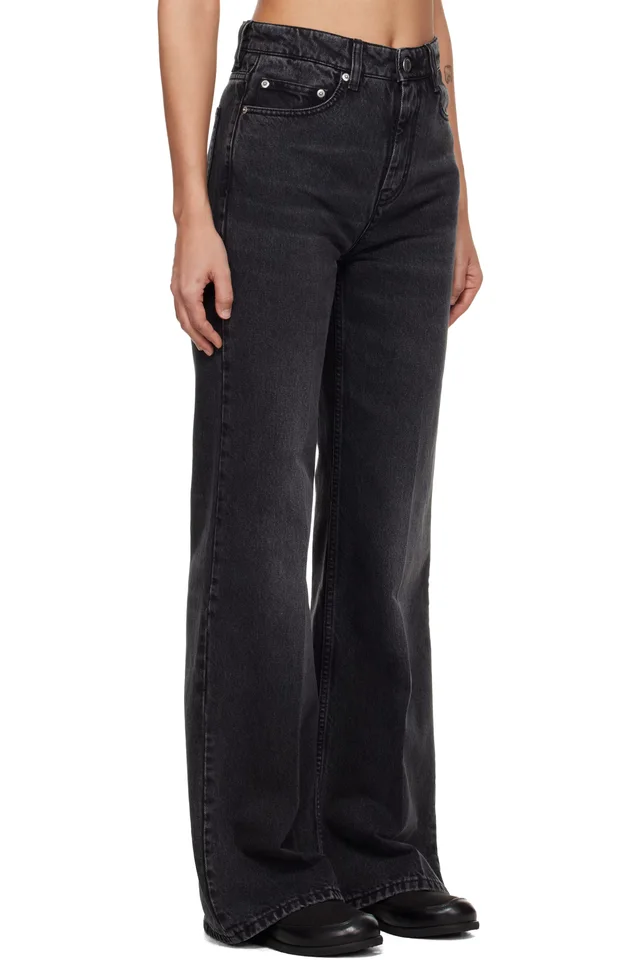 AMI Paris Black Cotton Flare-Fit Jeans, photo 2 of 4 from SSENSE