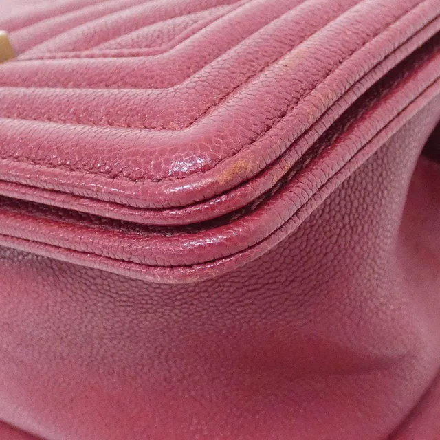 Boy Chanel Grained Calf Shoulder Bag in Maroon Calfskin from LuxUness, photo 3 of 9
