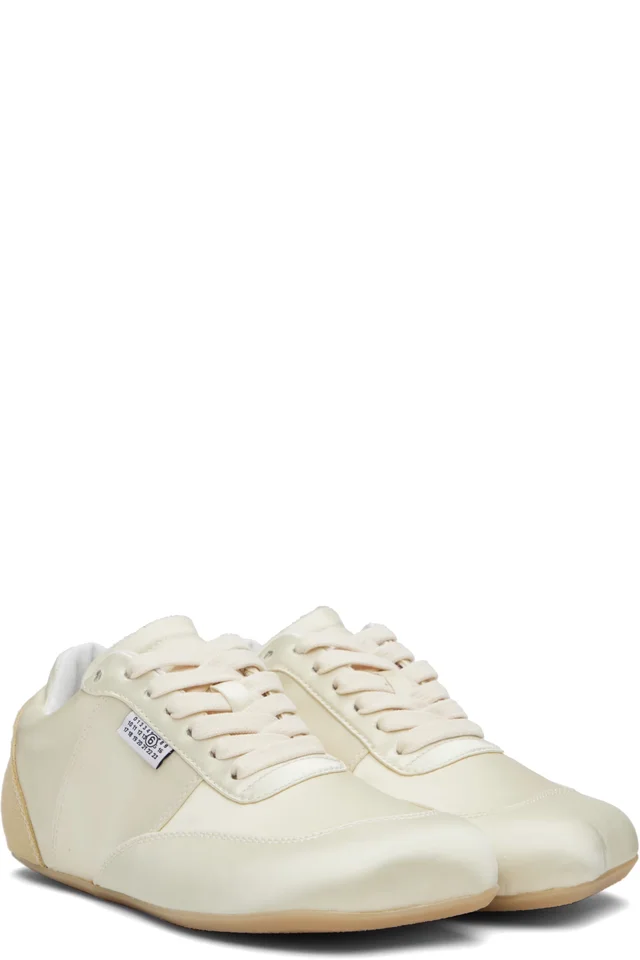 MM6 Maison Margiela Yellow Satin Factory Sneakers, photo 4 of 5 from SSENSE