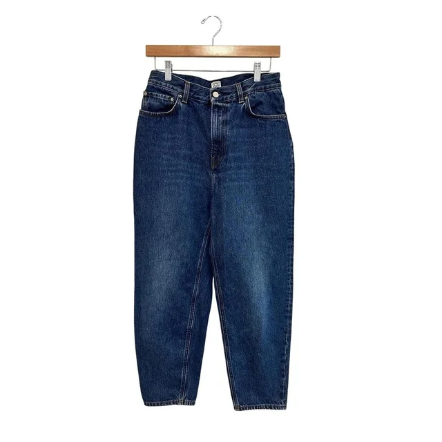 TOTEME Women's High waisted Jeans - Blue - 28" from Depop