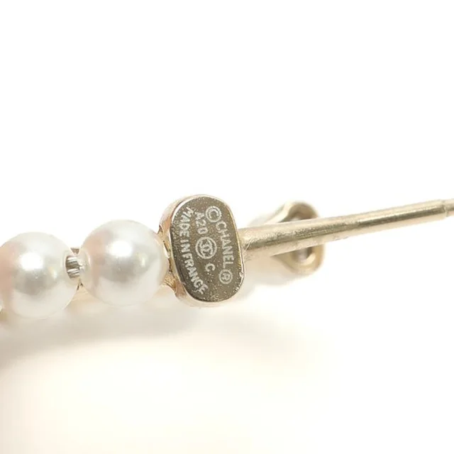 Chanel CC Pearl Hoop Earrings from A Retro Tale, photo 4 of 4