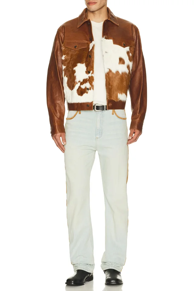 Austin Post Leather Edge Highland Slim Cut Jean in Lived, photo 4 of 5 from REVOLVE (Canada)