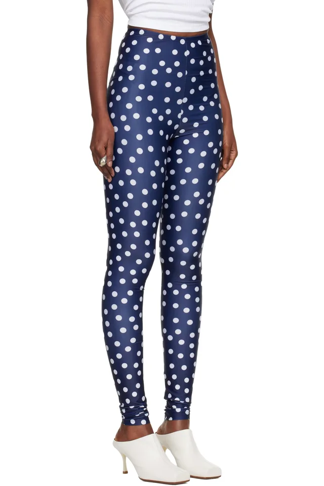 Jean Paul Gaultier Navy 'The Polka-Dot' Leggings, photo 2 of 4 from SSENSE