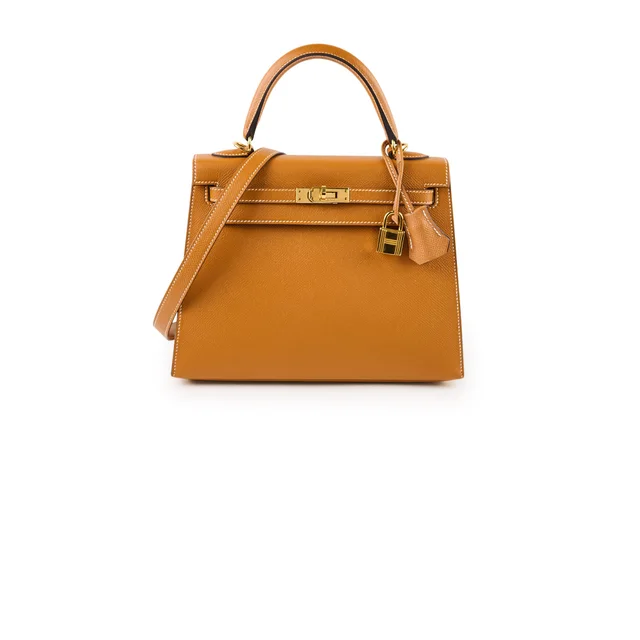 Hermès Kelly 25 Epsom Toffee GHW- A Stamp in Epsom leather from The Purse Affair