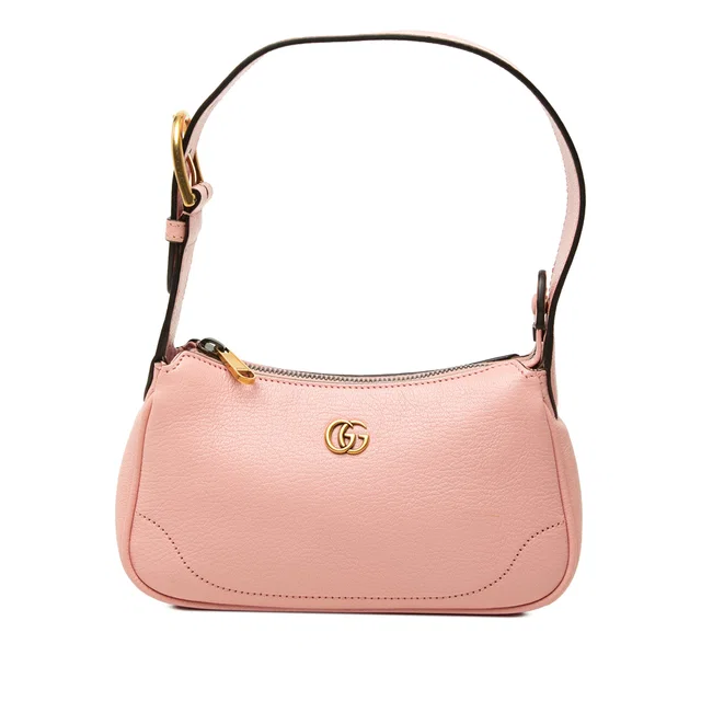 Pink Gucci Mini Goatskin Aphrodite Shoulder Bag in Pink Goatskin from Designer Revival
