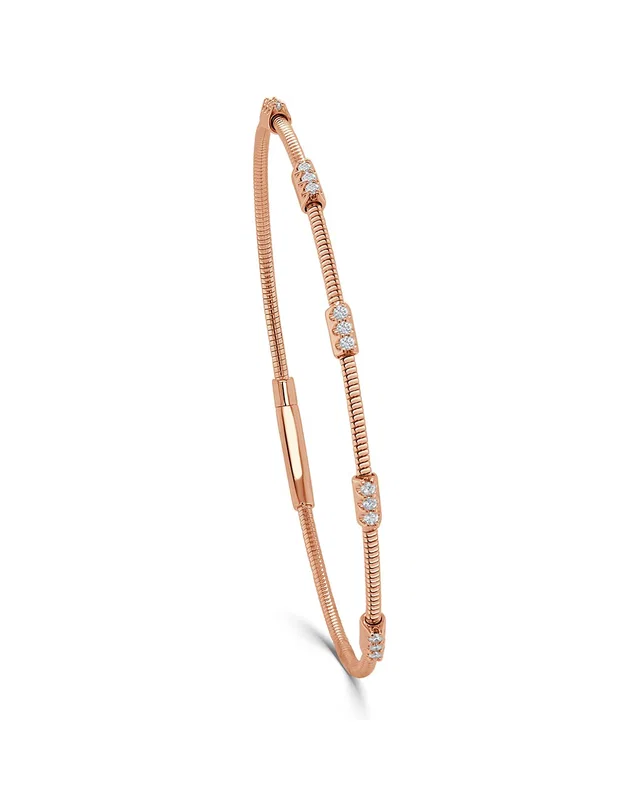 Sabrina Designs 14K Rose Gold 0.24 ct. tw. Diamond Flexible Stackable Bangle Bracelet, image 1 of 1 from Rue La La