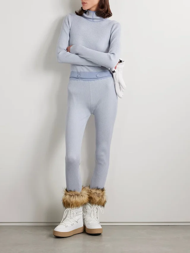 GUEST IN RESIDENCE Speed Skate ribbed striped merino wool-blend hoodie in Blue, photo 2 of 2 from NET-A-PORTER (Canada)