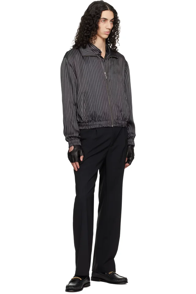 Ernest W. Baker Black Pin Stripe Track Jacket, photo 4 of 4 from SSENSE