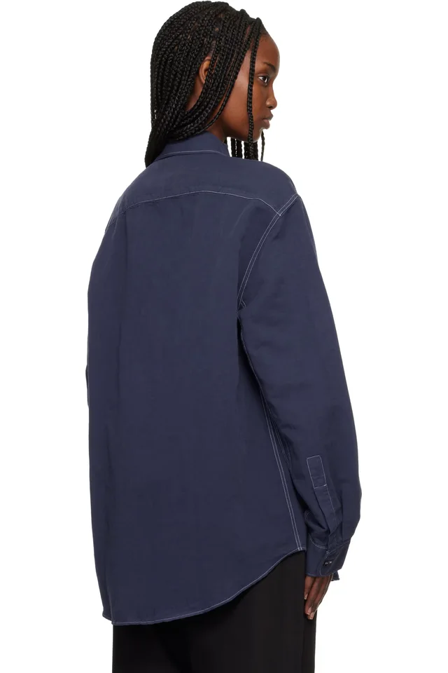 Studio Nicholson Blue Louro Shirt, photo 3 of 4 from SSENSE