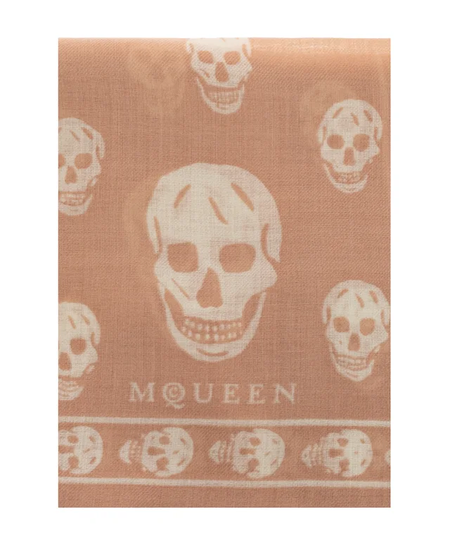 Alexander McQueen Skull Printed Fringed Edge Scarf, photo 2 of 3 from SENSER