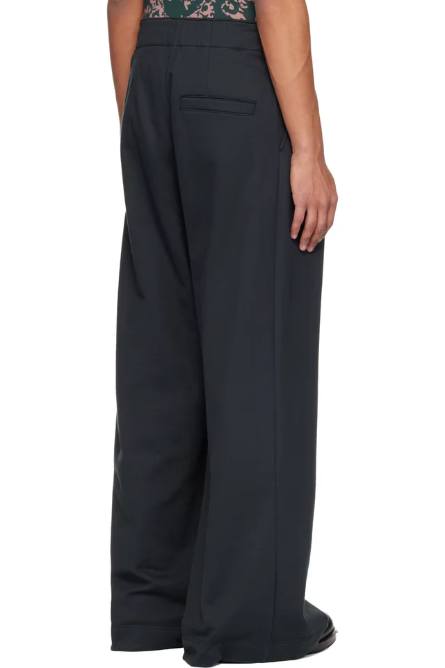 Dries Van Noten Black Pleated Sweatpants, photo 3 of 4 from SSENSE