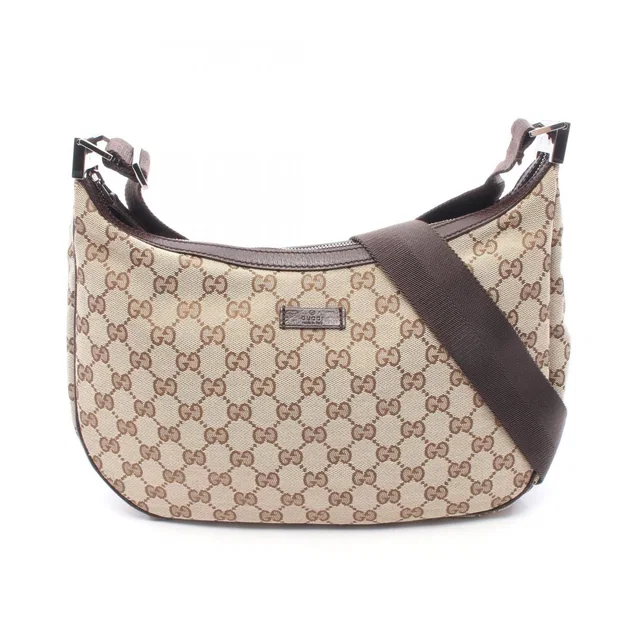 Gucci Shoulder Bag GG Canvas Beige Brown in Brown Canvas from The Reluxe