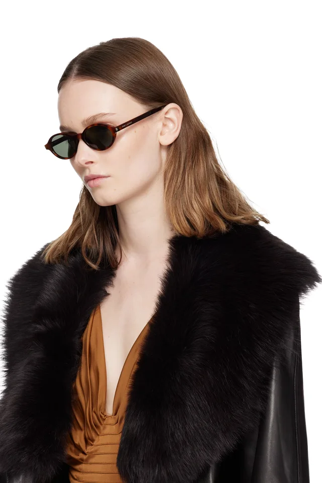 Saint Laurent Brown SL 751 Jeanne Sunglasses, photo 4 of 4 from SSENSE
