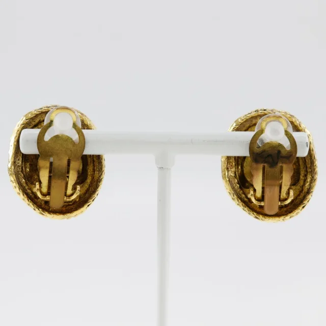 Chanel Coco Mark Vintage Earrings Gold Plated in Gold Gold-plated metal from LuxUness, photo 3 of 7