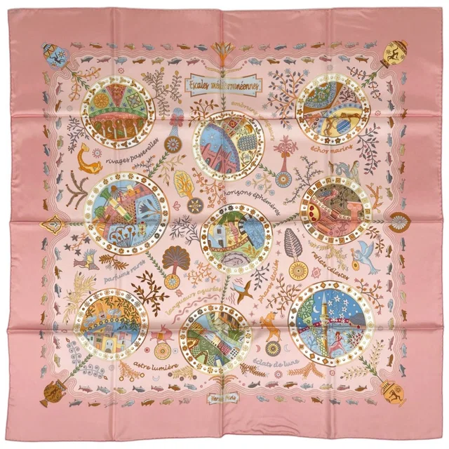 Hermès Carre 90 Escales Mediterraneennes Scarf Mediterranean Port Town Silk in Silk from The Reluxe