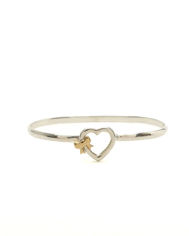 Tiffany & Co. Silver Heart Bracelet in Silver Silk from A Retro Tale