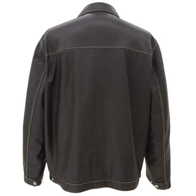 Hermès Sheepskin Stitch Design Zip-Up Blouson #58 Black in Black Leather from VINTAGE QOO TOKYO, photo 2 of 2