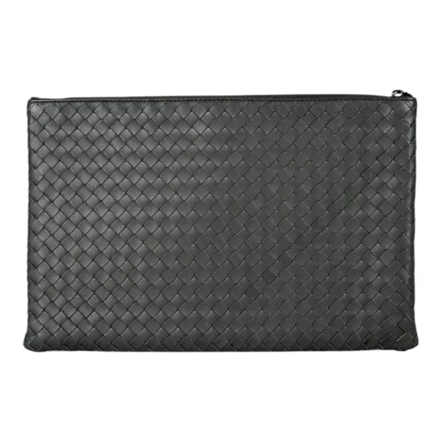 Bottega Veneta Grey Leather Clutch in Grey Leather from Luxury Promise, photo 2 of 7