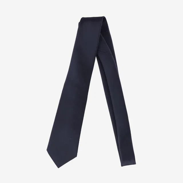 Saint Laurent Silk Satin Tie — Navy Neckties in Navy Satin from HEWI