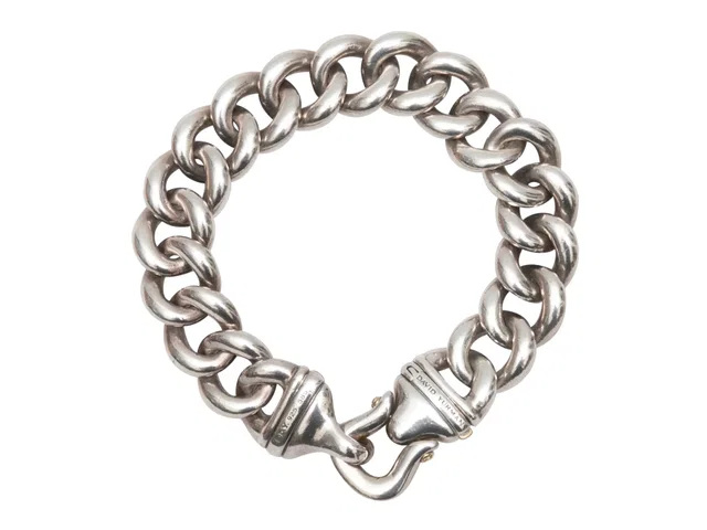 Sterling Silver David Yurman Buckle Chain-Link Bracelet in Silver from Designer Revival