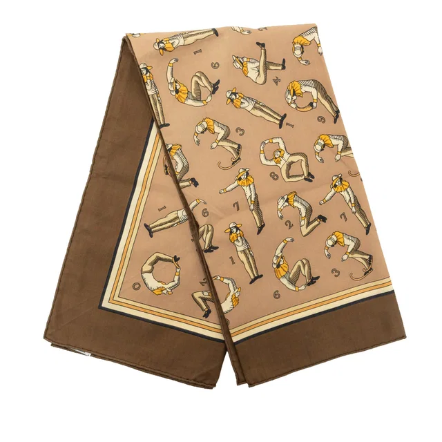Brown Hermès Equestrian Silk Scarf 65 Scarves in Brown Silk from Designer Revival