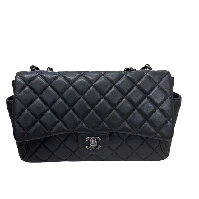 Chanel Black Flap Bag in Lambskin - Full Set in Black Lambskin from Luxury Promise