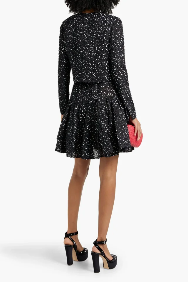 Oscar de la Renta Cropped Fil-Coupé Jacket in Black, photo 3 of 4 from THE OUTNET