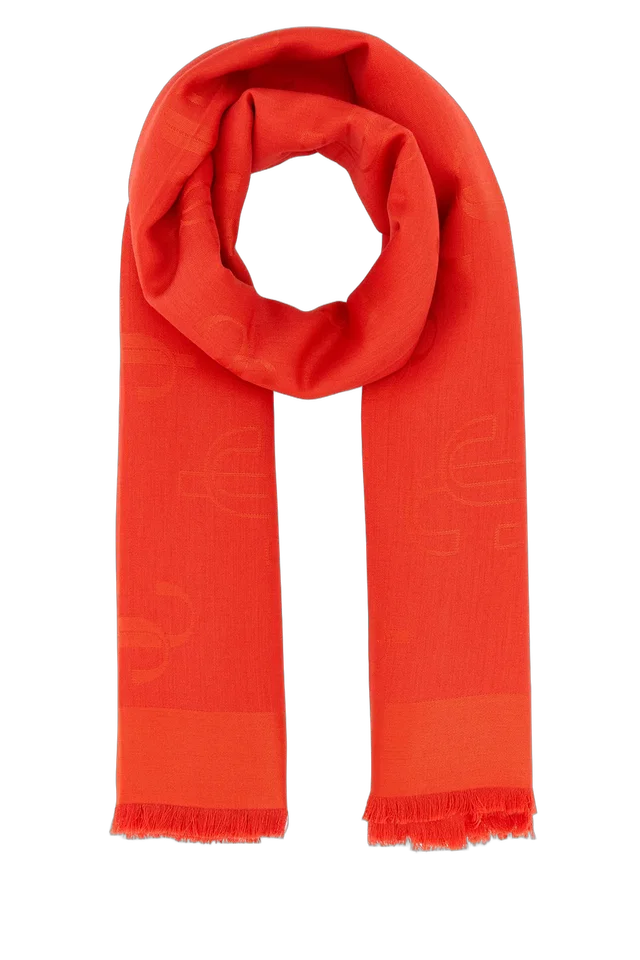 Jimmy Choo Paprika Scarf — Red Woven Textile Scarfs in Red Woven leather from HEWI