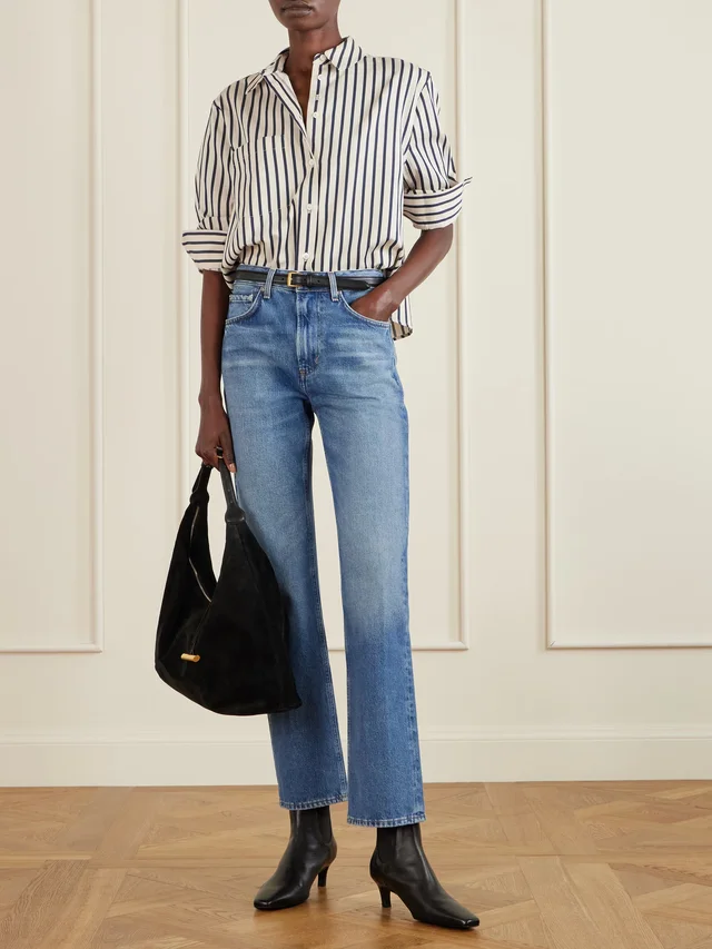 ANINE BING Essie striped cotton-poplin shirt in White, photo 2 of 2 from NET-A-PORTER (Canada)