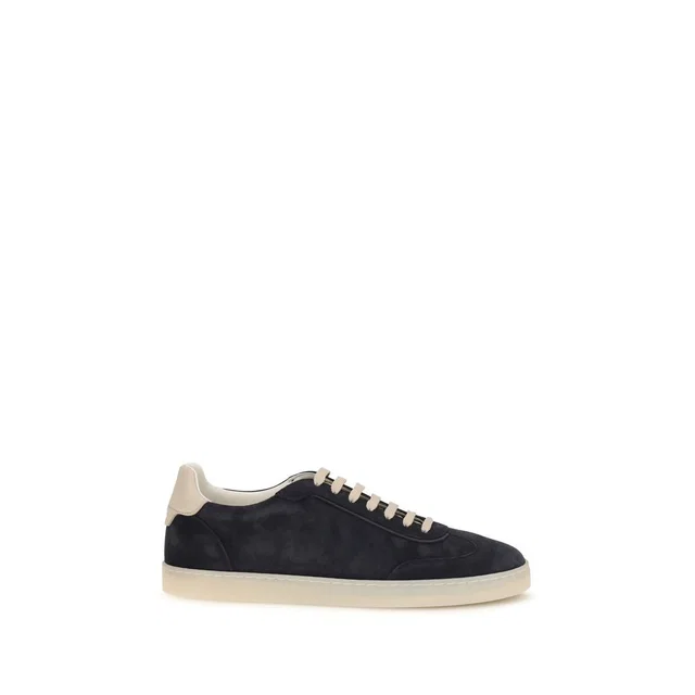 Brunello Cucinelli Brown Calf Leather Bos Taurus Low Top Sneakers in Brown Calfskin from HEWI