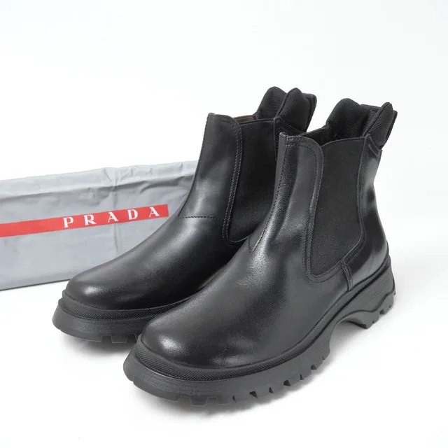 Prada Boots Chelsea Side Gore RB in Leather from The Reluxe