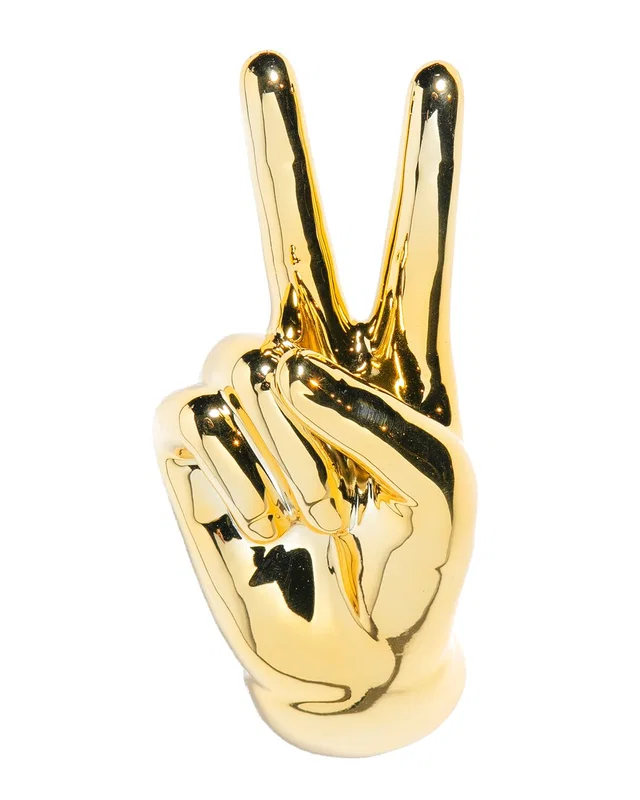 Interior Illusions Plus Gold Peace Hand Wall Mount - 9" Tall, image 1 of 1 from Rue La La