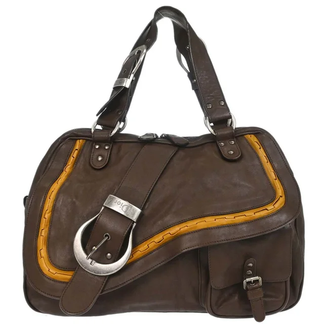 Chloé Christian Dior 2007 Brown Leather Gaucho Handbag in Brown Leather from AMORE Vintage Tokyo