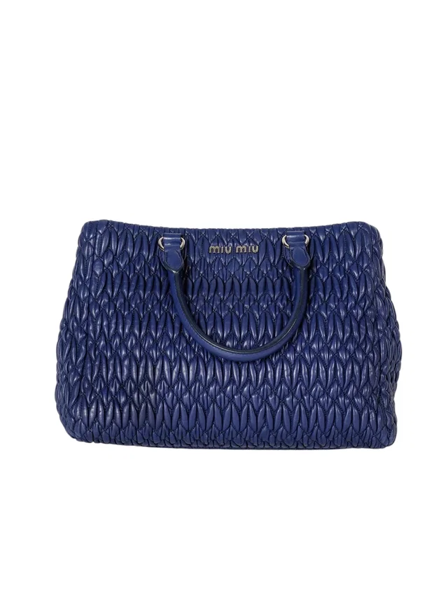 Miu Miu Navy Blue Crystal Tote Bag in Navy from Luxury Promise