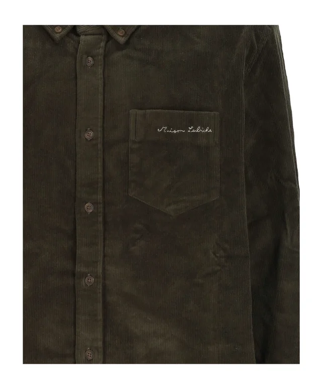 Maison Labiche corduroy embroidered-logo shirt, photo 3 of 5 from SENSER