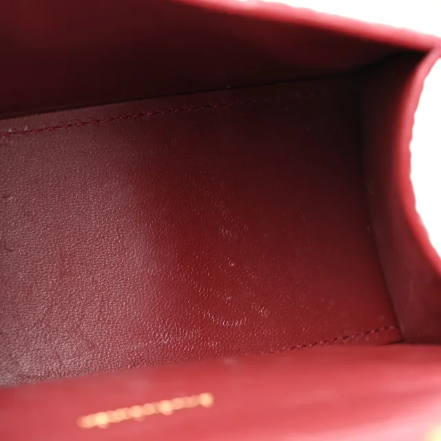 Balenciaga Shiny Calfskin Crocodile Embossed Hourglass Top Handle Bag XS Dark Red in Red Calfskin from FASHIONPHILE, photo 11 of 12
