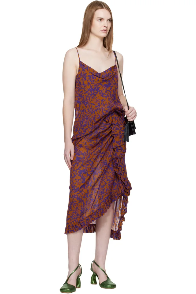 Dries Van Noten Purple & Orange Pattern Camisole, photo 5 of 5 from SSENSE