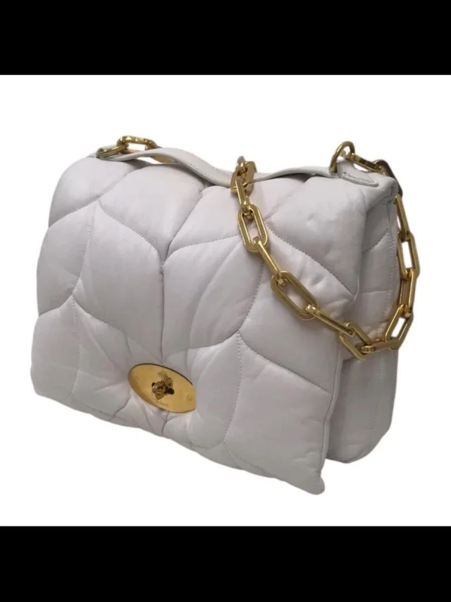 Mulberry White Quilted Shoulder Bag With Gold Chain Strap in white|red|gold Leather from Poshmark