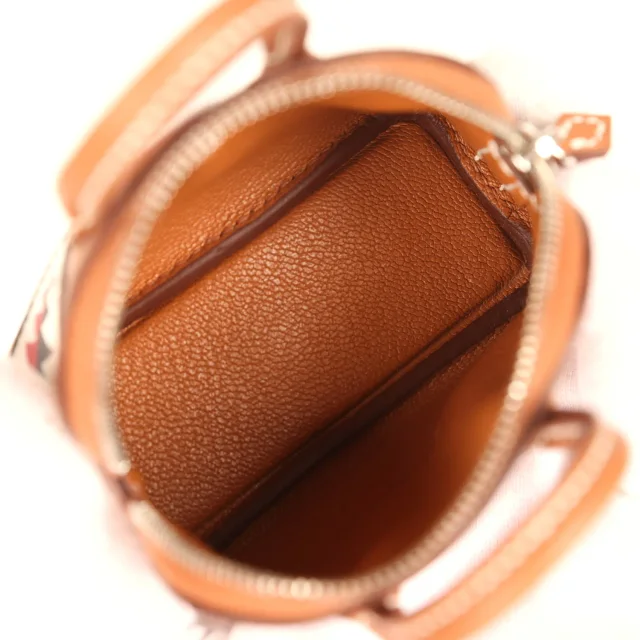 Hermès Mini Bolide Shark Bag Charm Gold and White Swift Palladium Hardware in White Swift leather from Madison Avenue Couture, photo 7 of 8