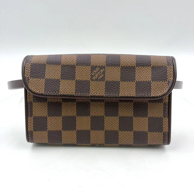 Louis Vuitton Pochette Florentine Damier Ebene Leather Brown Belt Bag Gold in Brown Leather from The Reluxe