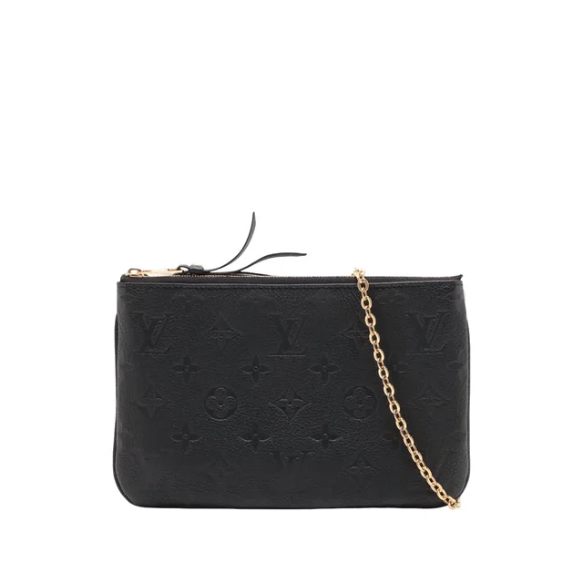 Black Louis Vuitton Monogram Empreinte Double Zip Pochette Crossbody Bag in Black from Designer Revival