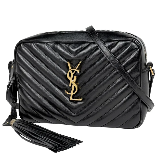 Saint Laurent Lou Camera Bag Leather Black in Black Leather from The Reluxe