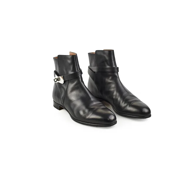 Hermès Neo Ankle Boots Size 40 Black in Black Leather from The Purse Affair