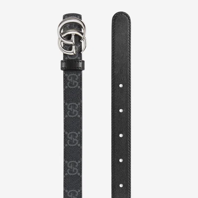 Gucci Gg Supreme Reversible Belt — Black Fabric in Black Leather from HEWI