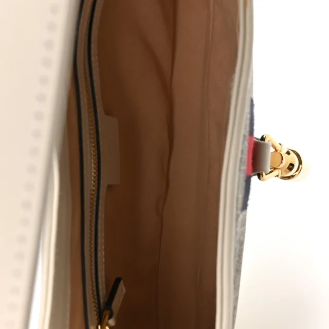 Gucci GG Supreme Monogram Azalea Calfskin Web Small Jackie 1961 Hobo Beige Ebony Mystic White in White Calfskin from FASHIONPHILE, photo 5 of 10