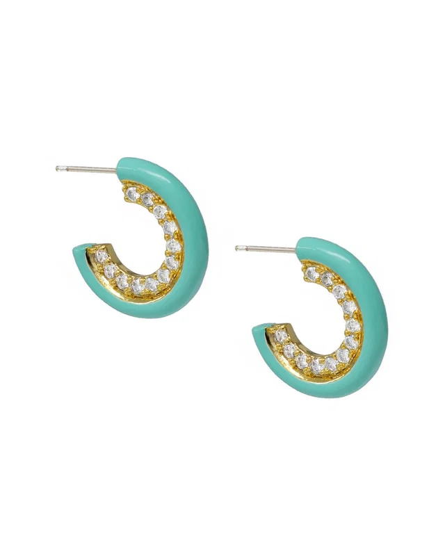 Cloverpost Decade 14K Plated CZ Hoops, image 1 of 1 from Gilt