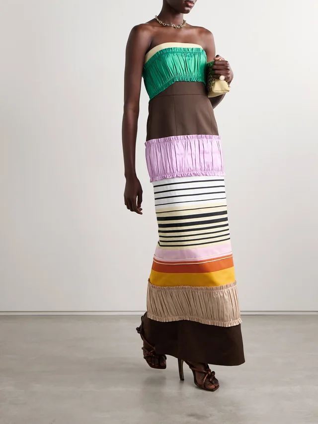 CHRISTOPHER JOHN ROGERS Strapless grosgrain and gathered satin-trimmed canvas gown, photo 2 of 2 from NET-A-PORTER (Canada)