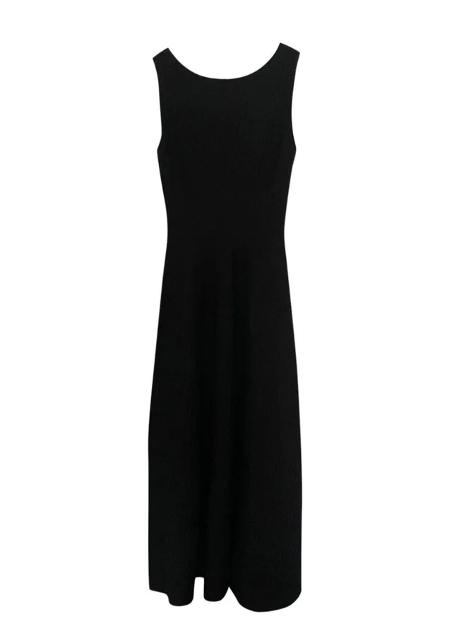 Alaïa Black Textured Maxi Dress in Black from HEWI