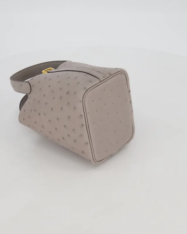 HOT* Hermès Micro Picotin Lock Bag in Grey Ostrich from Sellier, photo 11 of 13